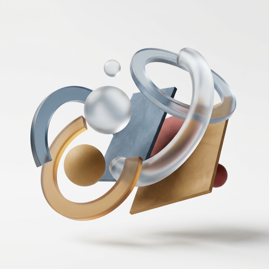 Premium 3D abstract desaturated geometry